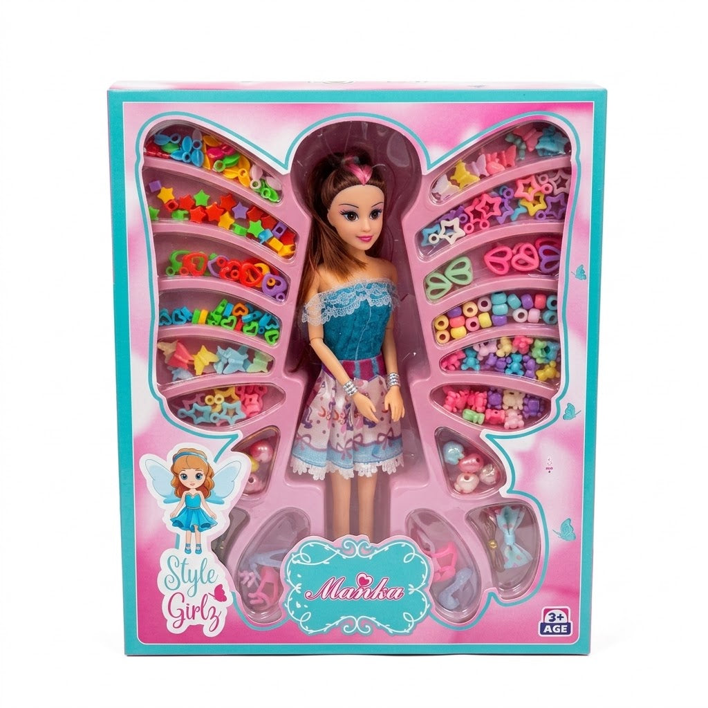 Manku Fashion Doll with Hair Styling & Colourful Accessories | Creative Dress-Up & Pretend Play Set