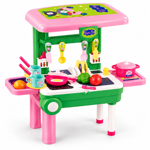 Cartoon Character Kitchen Play Set for Kids | Pretend Cooking Set with Utensils & Accessories | Realistic Cooking Sounds