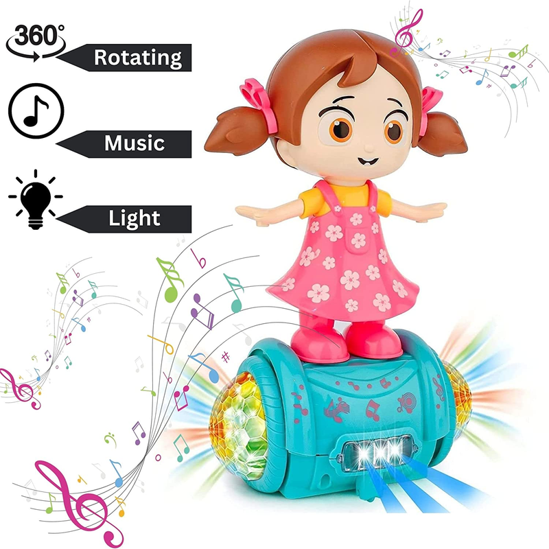 360 Degree Rotating Musical Dancing Fashion Princess Doll Girl with 5D Light & Musical Sound