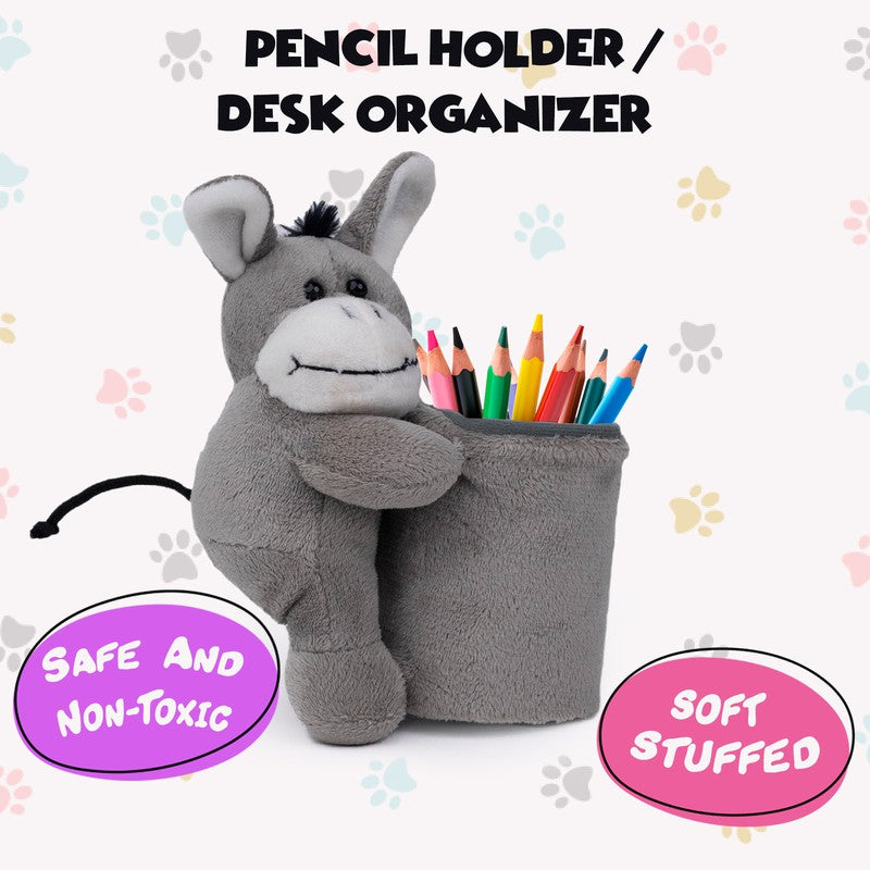 Plush Donkey Stuffed Animal Soft Toy | Desk Organizer Stuff Gift for Kids | Height 8 cm