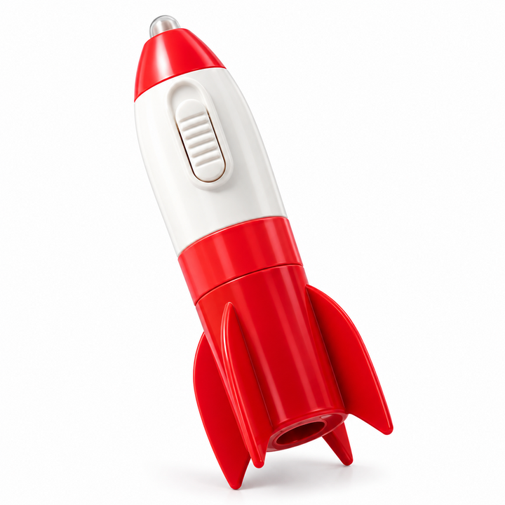 Rocket Shaped Pencil Sharpener & Eraser with Flashlight for Kids | 3-in-1 Cute School Stationery