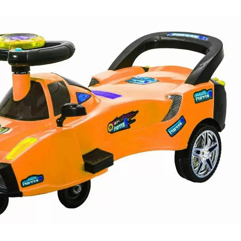 Ride-on Swing Ferrari Car with Music and Lights (Orange)