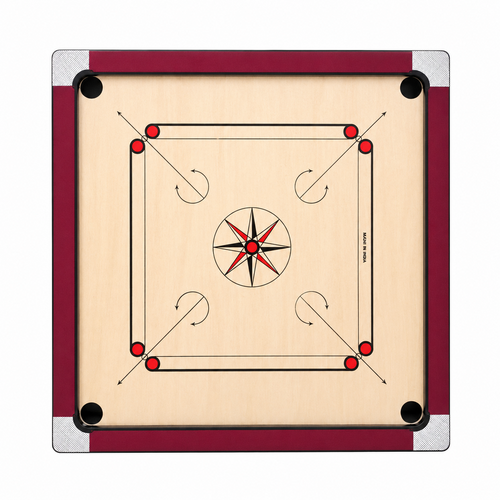 32.5 Inch Wooden Carrom Board | Indoor Family Board Game with Corner Pockets
