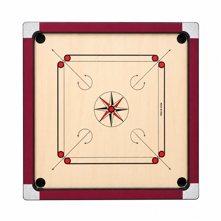 32.5 Inch Wooden Carrom Board | Indoor Family Board Game with Corner Pockets