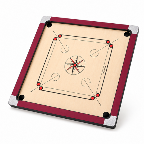 32.5 Inch Wooden Carrom Board | Indoor Family Board Game with Corner Pockets