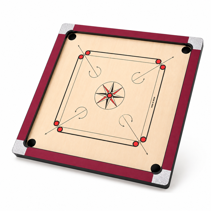 32.5 Inch Wooden Carrom Board | Indoor Family Board Game with Corner Pockets