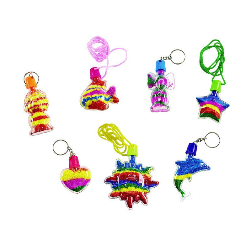 Colorations Sand Art Necklace & Key Chain Group Pack of 28