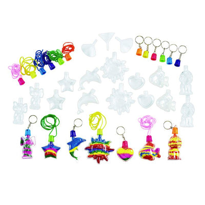 Colorations Sand Art Necklace & Key Chain Group Pack of 28