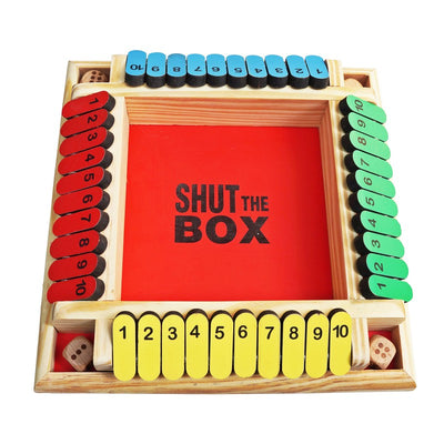 Shut the Box Wooden Board Game with 4 Dices