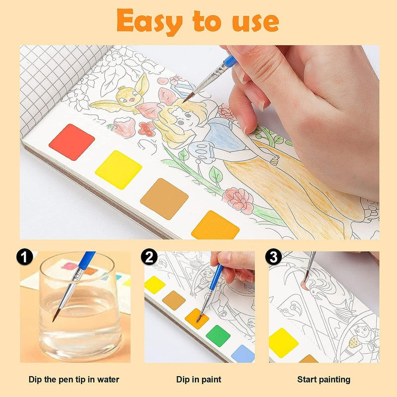 DIY Watercolor Painting Books for Kids (Combo of 3) (Assorted Designs)