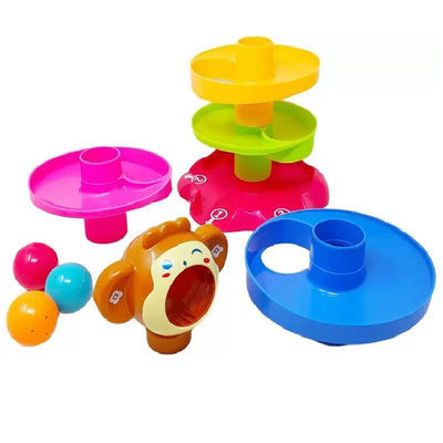 5 Layer Roll Ball Drop and Roll Swirling Tower Monkey Toy Play Set