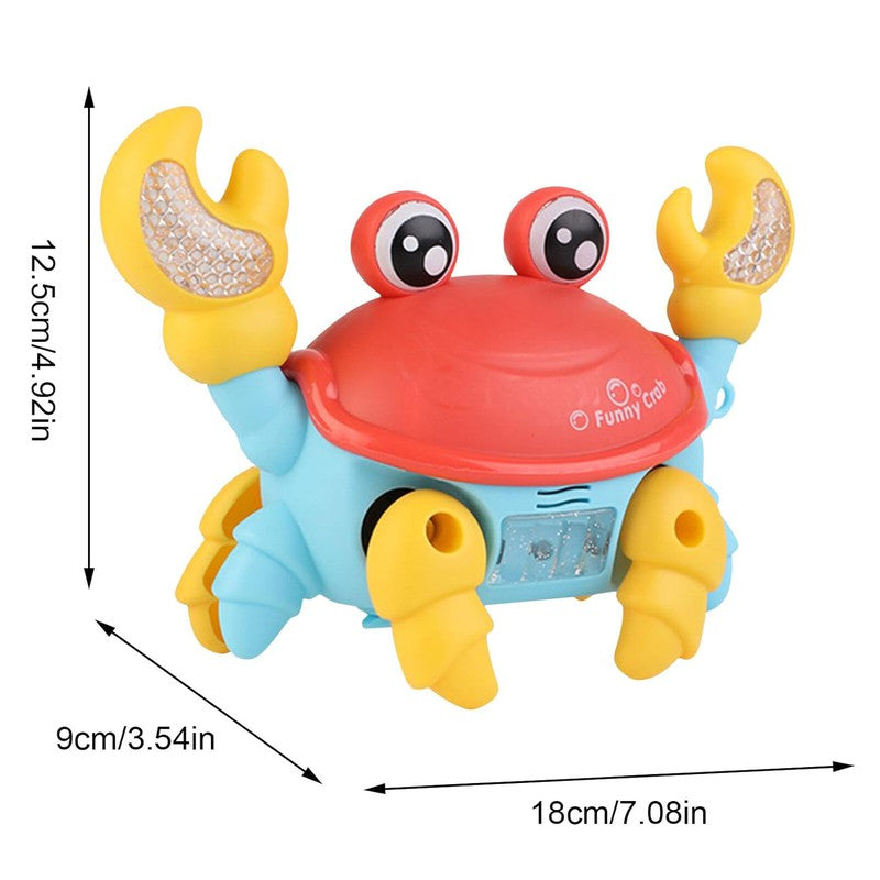 Cute Crab Toy Baby Crawling Movable with Music and LED Light