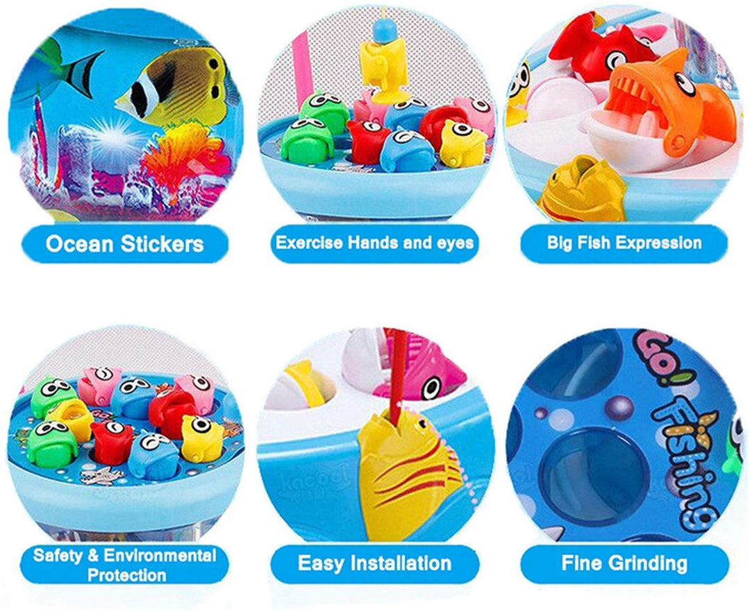 GoGo Fishing Game Toy for Kids | 26 Fish Rotating Pond with Music