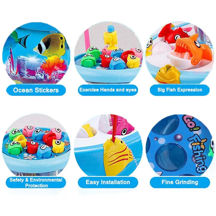 GoGo Fishing Game Toy for Kids | 26 Fish Rotating Pond with Music