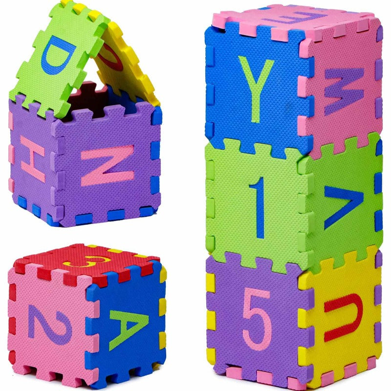 EVA ABCD Puzzle Mat | Interlocking Learning Alphabet and Number Mat for Kids