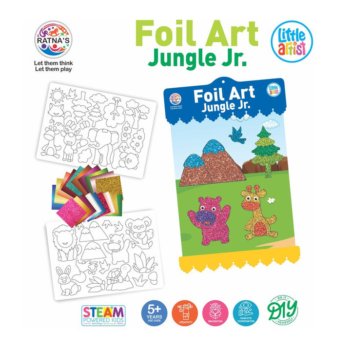 Ratna's Foil Art Jungle Jr | Activity DIY Kit (5-10 Years)
