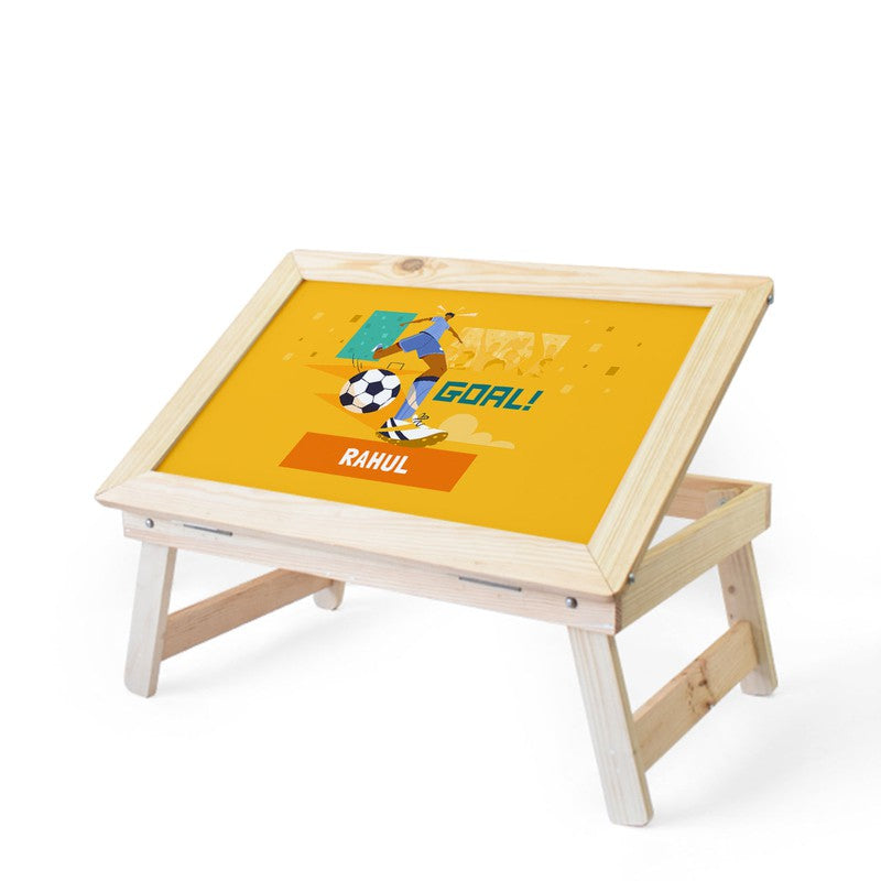 Personalised Wooden Foldable Desk with a Canvas Cotton Handle (COD Not Available)