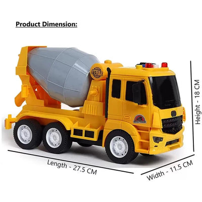 Friction Powered Cement Mixer Vehicle with Music and Light