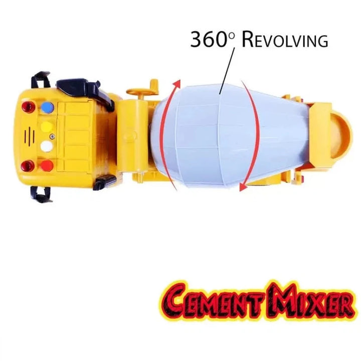 Friction Powered Cement Mixer Vehicle with Music and Light