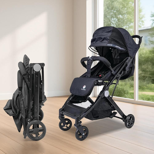 Tinyberg Baby Stroller with Shock Absorber Function | 360° Swivel Wheel | 5-Point Seat Belt and Large Storage Basket | Upto 25 Kg | B-wagon