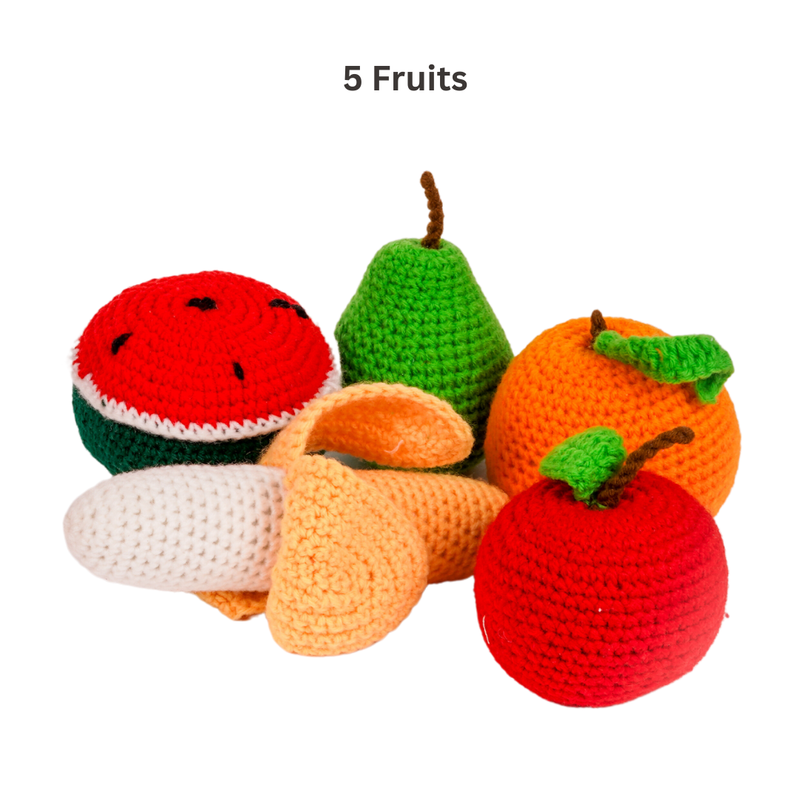 Set of 10 - Crochet Fruits & Vegetable Toys (6 Months - 2 Years)