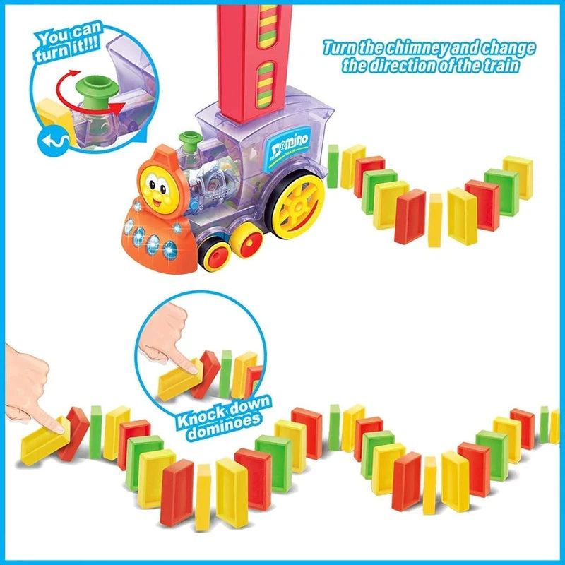 Building and Stacking Domino Train Blocks Set Toy (60pcs)