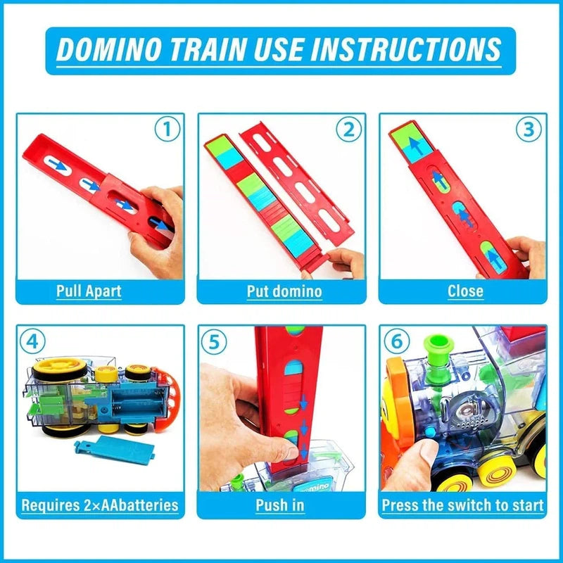 Building and Stacking Domino Train Blocks Set Toy (60pcs)