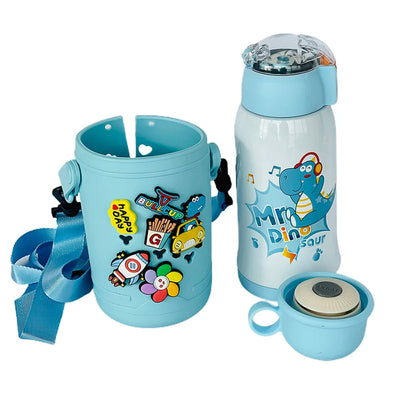 Temperature Control Insulated Vacuum Flask Kids Stainless Steel water Bottle (Light Blue)