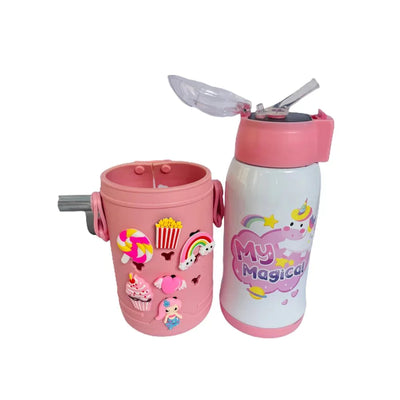 Fun Toy Temperature Control Insulated Vacuum Steel bottle (Light Pink)