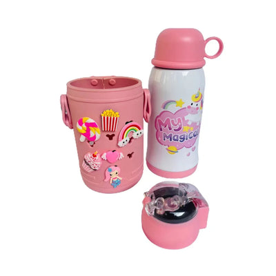 Fun Toy Temperature Control Insulated Vacuum Steel bottle (Light Pink)