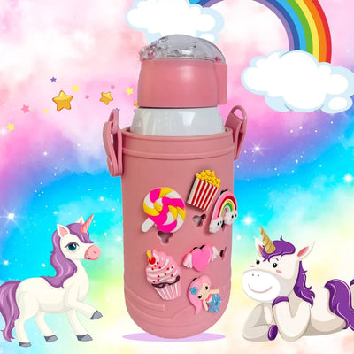 Fun Toy Temperature Control Insulated Vacuum Steel bottle (Light Pink)