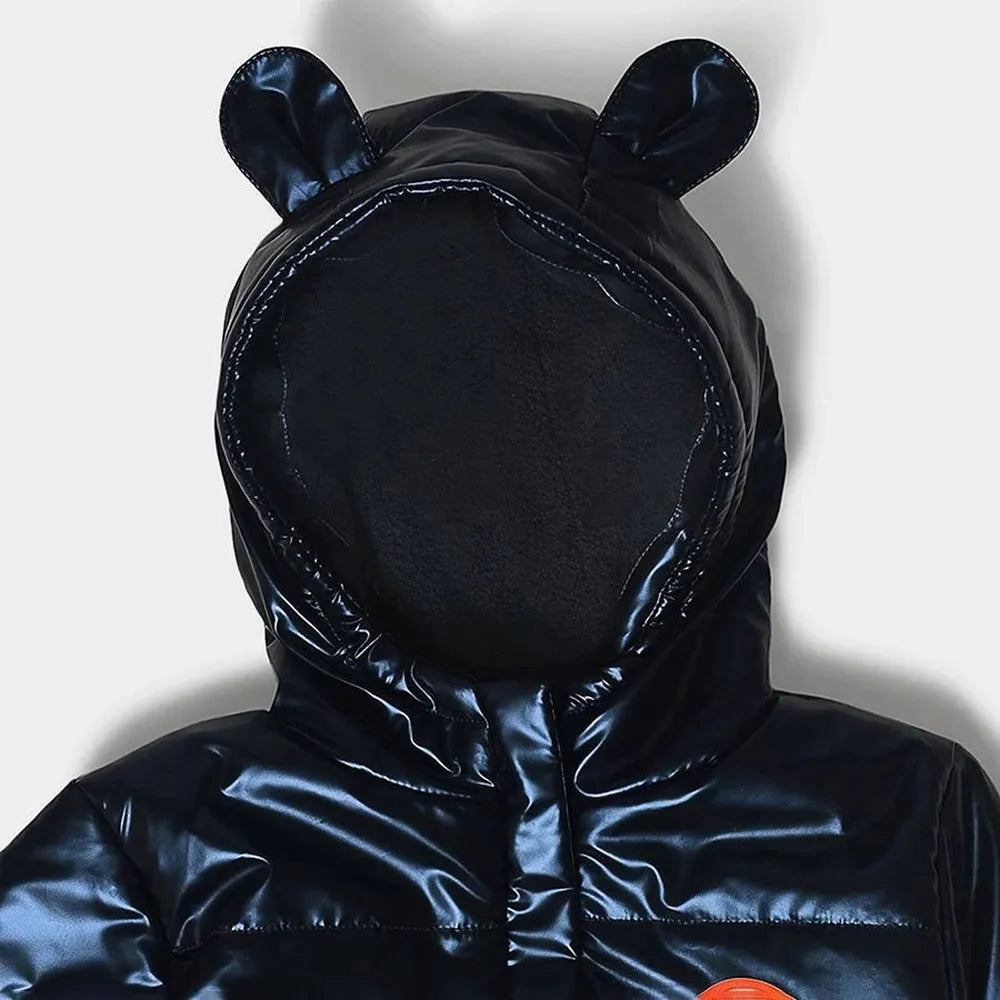 Mi Arcus Puffer Blue Jacket with Front Zip-Opening & Welt Pockets.