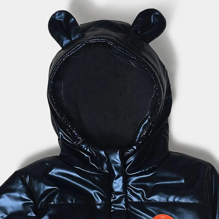 Mi Arcus Puffer Blue Jacket with Front Zip-Opening & Welt Pockets.