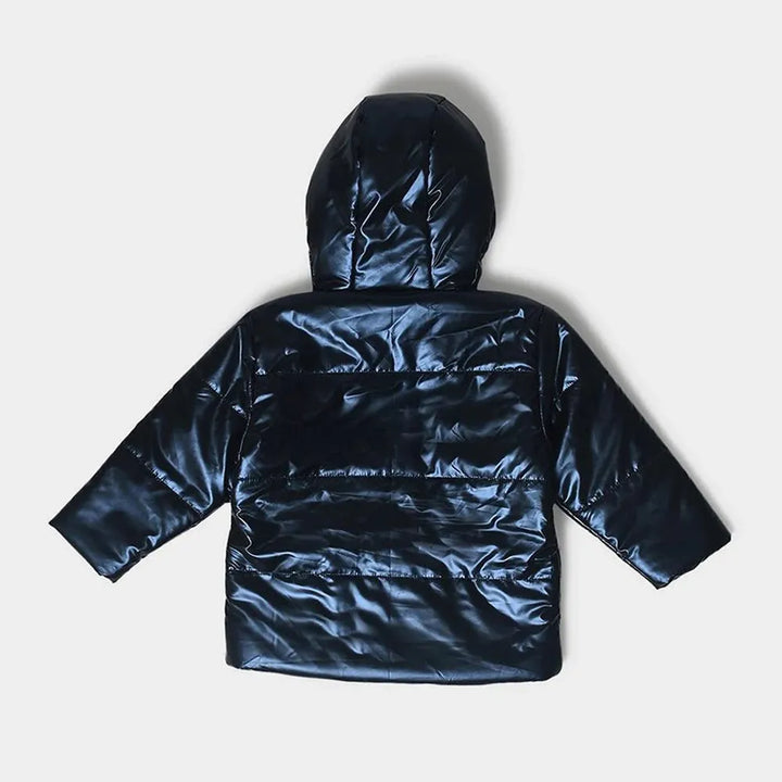 Mi Arcus Puffer Blue Jacket with Front Zip-Opening & Welt Pockets.