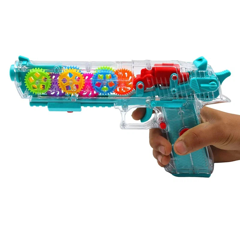 Transparent Gear Gun with Moving Gears, Music and Lights