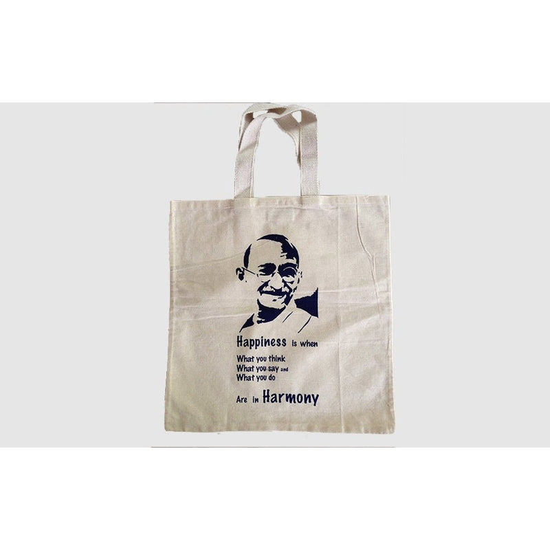Gandhi Happiness Blue Cloth Bag