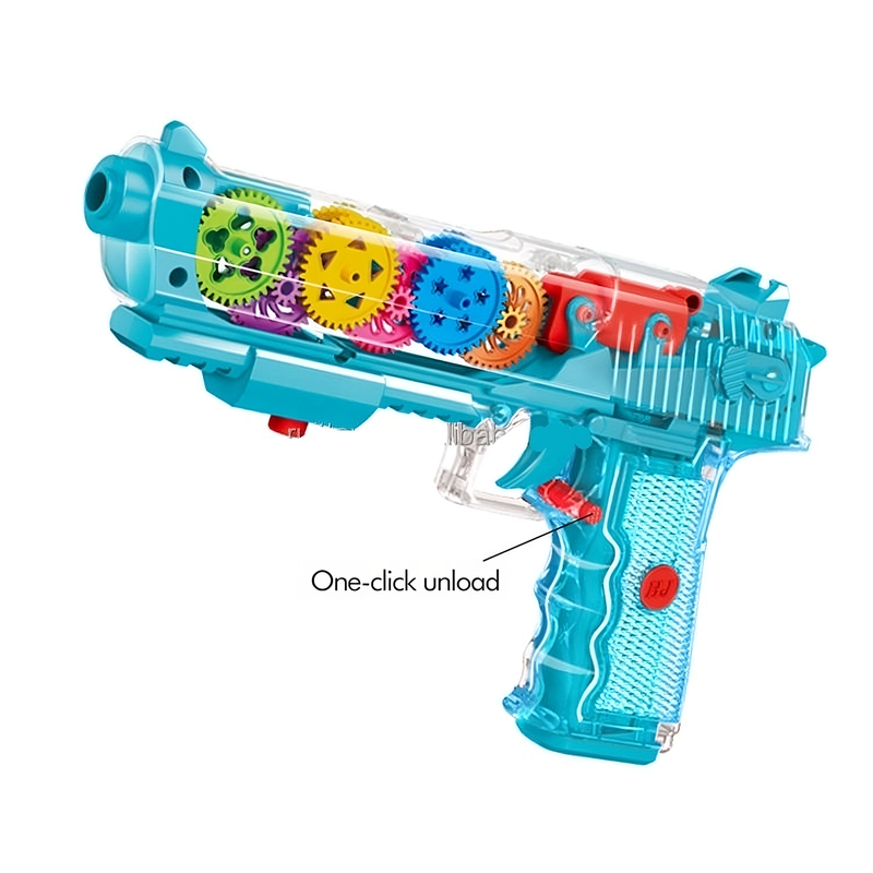 Transparent Gear Blaster with Light & Sound (Colour May Vary)(Pack of 1)