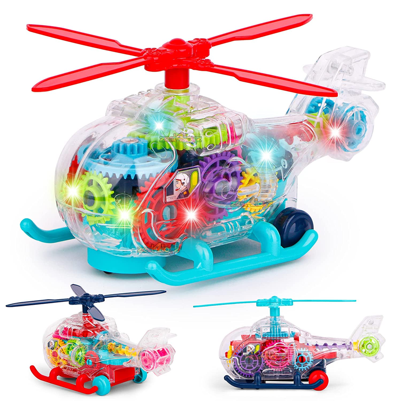 Gear Helicopter Toy Sounding Rotating Lighting Music (Pack of 1) - Ass ...