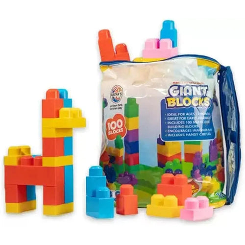 Ratna's Jumbo Creative Blocks - 100 Pieces Construction Set (1-4 Years)