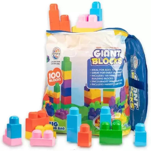 Ratna's Jumbo Creative Blocks - 100 Pieces Construction Set (1-4 Years)