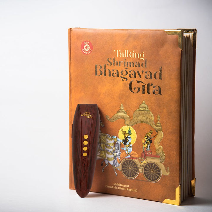 Talking Bhagavad Gita with Rechargeable Talking Pen - Sanskrit to English (Listen to Sanskrit shlokas explanation in English) Hardcover