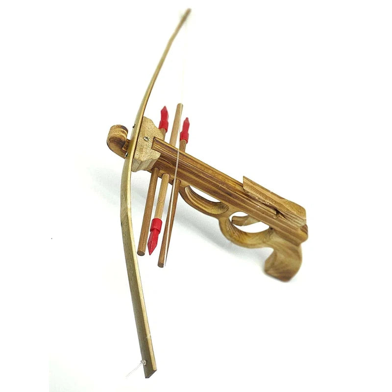 Handmade Wooden Gun And Bow Toy Set