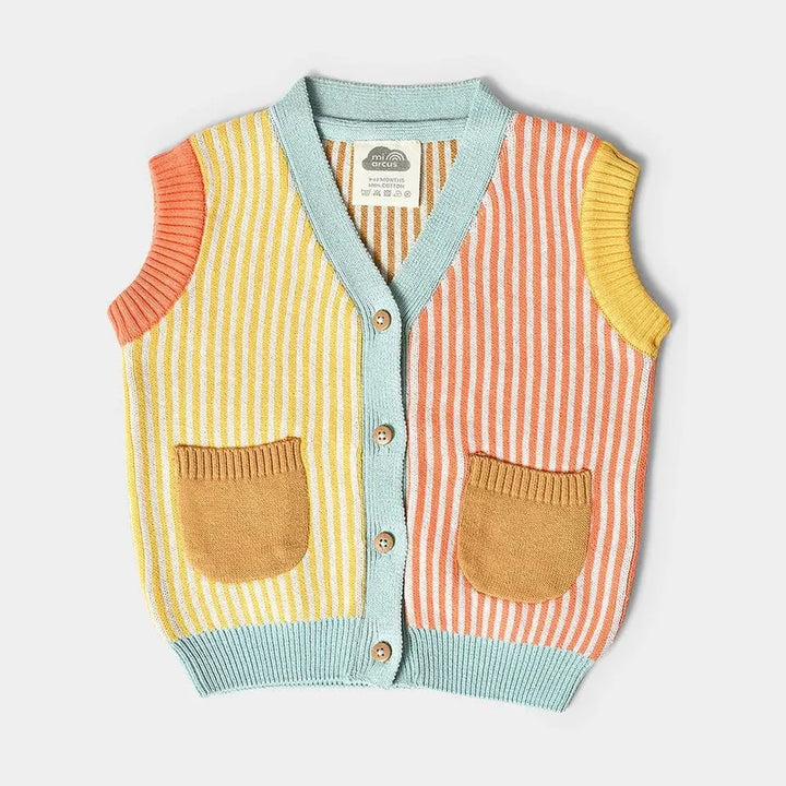 Mi Arcus Cotton Fine Knit Sleeveless Sweater