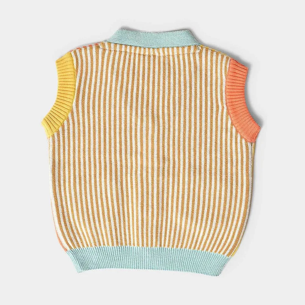 Mi Arcus Cotton Fine Knit Sleeveless Sweater