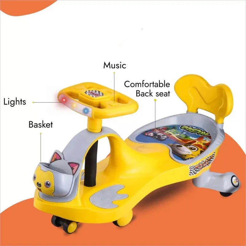 Ride-on Guppy Car Twist and Swing Magic Car Rider (Yellow)