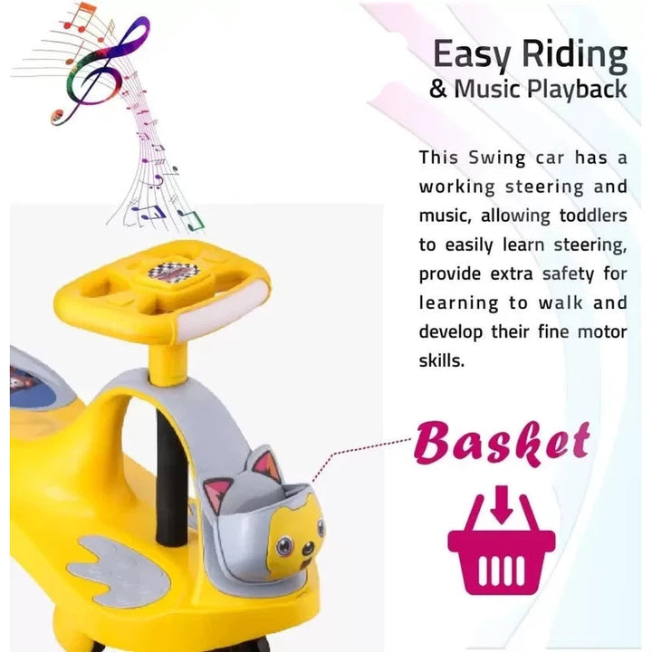 Ride-on Guppy Car Twist and Swing Magic Car Rider (Yellow)