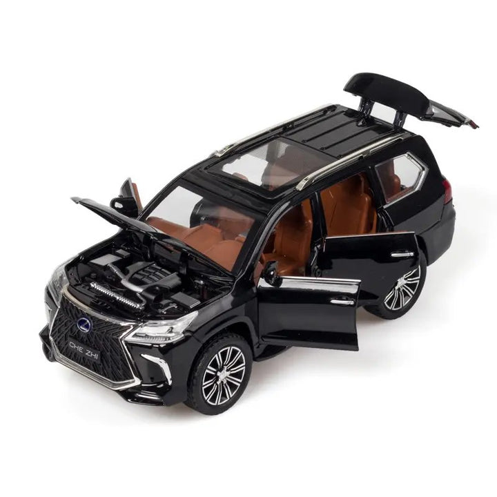 Resembling 1:24 Scale Diecast LX570 Car Metal Car Metal Die Cast Model Car Pull Back Toy Car