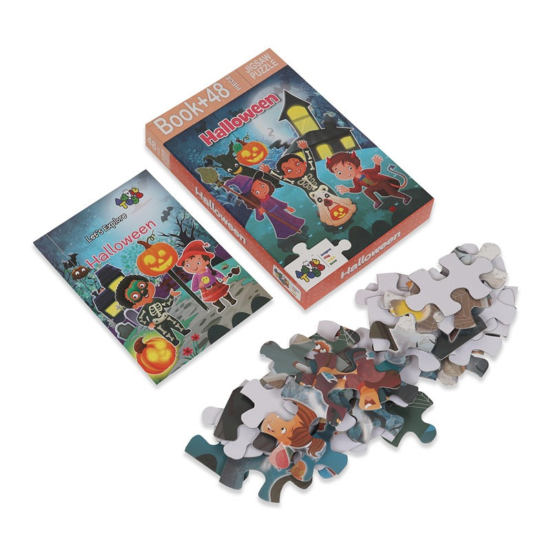 Halloween - Jigsaw Puzzle (48 Piece + Educational Fun Fact Book Inside)