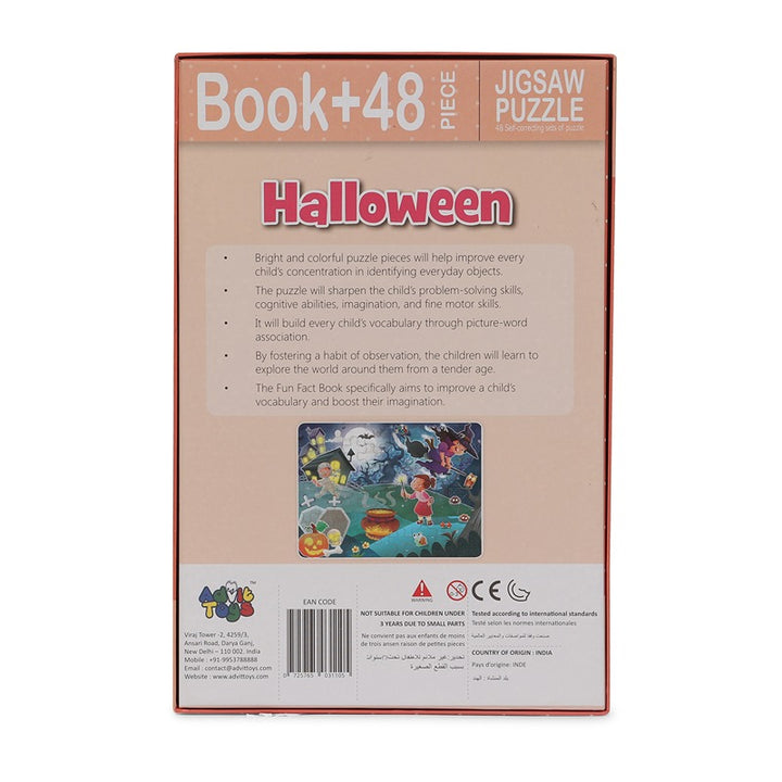 Halloween - Jigsaw Puzzle (48 Piece + Educational Fun Fact Book Inside)