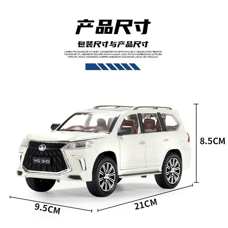 Resembling 1:24 Scale Diecast LX570 Car Metal Car Metal Die Cast Model Car Pull Back Toy Car